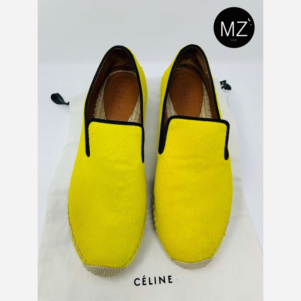 CELINE YELLOW PONYHAIR ESPADRILLES